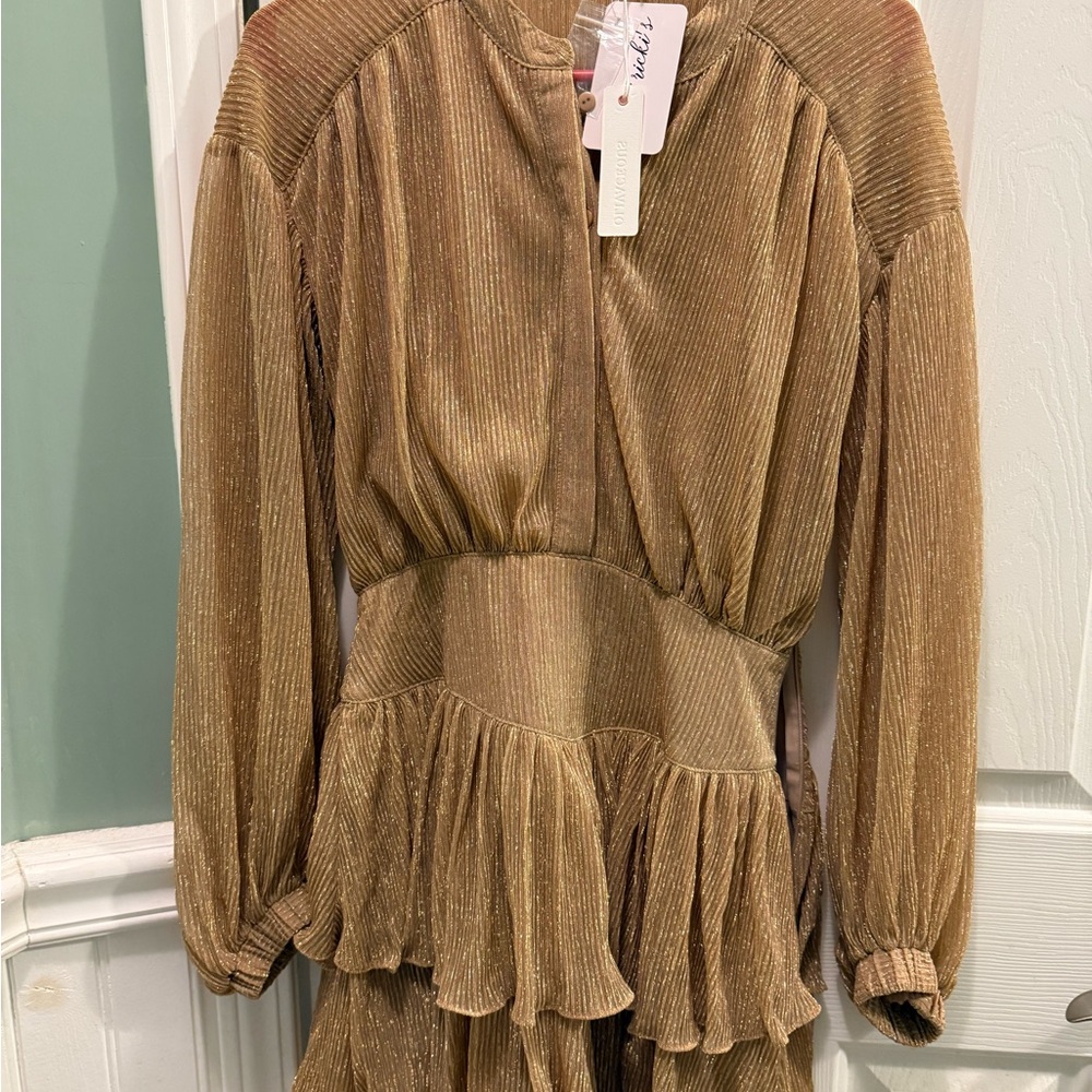 Olivaceous Gold Long Sleeve Dress